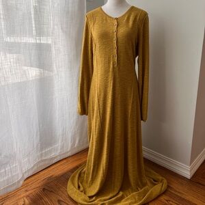 Free People El Topo Sweater Dress in Ochre Earth (light rustic mustard color)